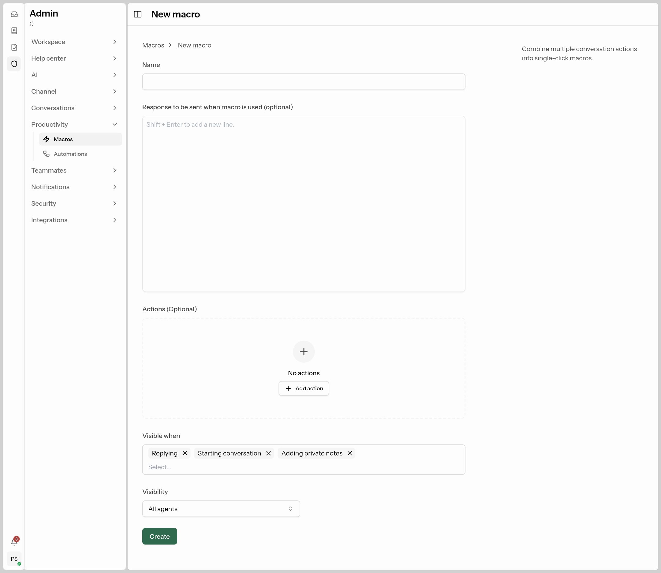 Creating a macro