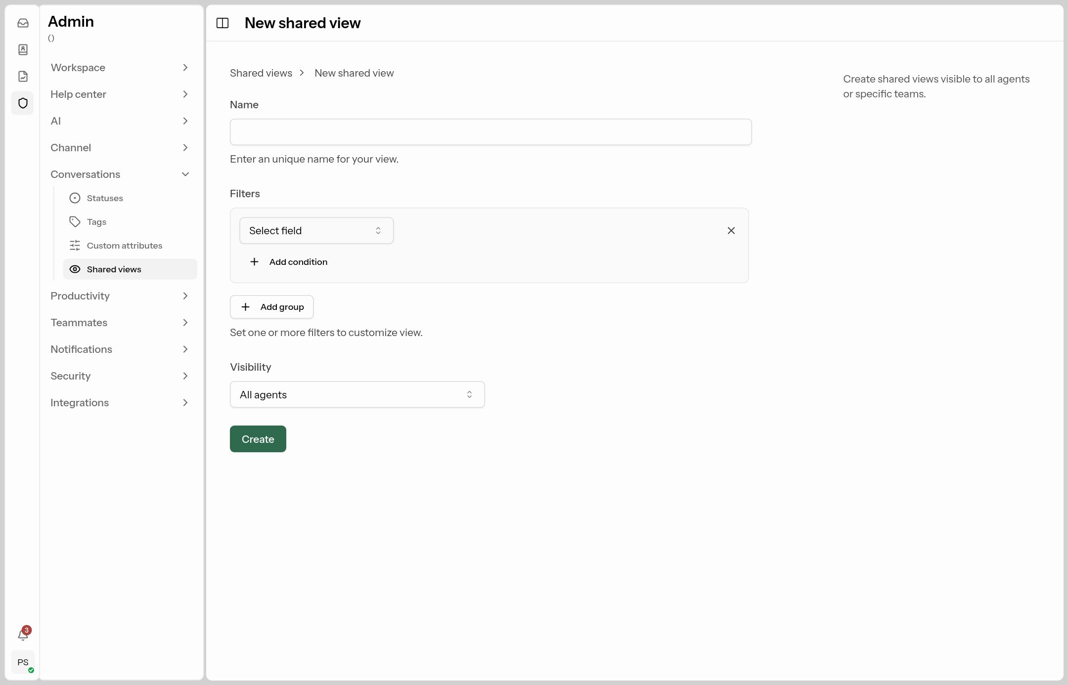 Creating a shared view