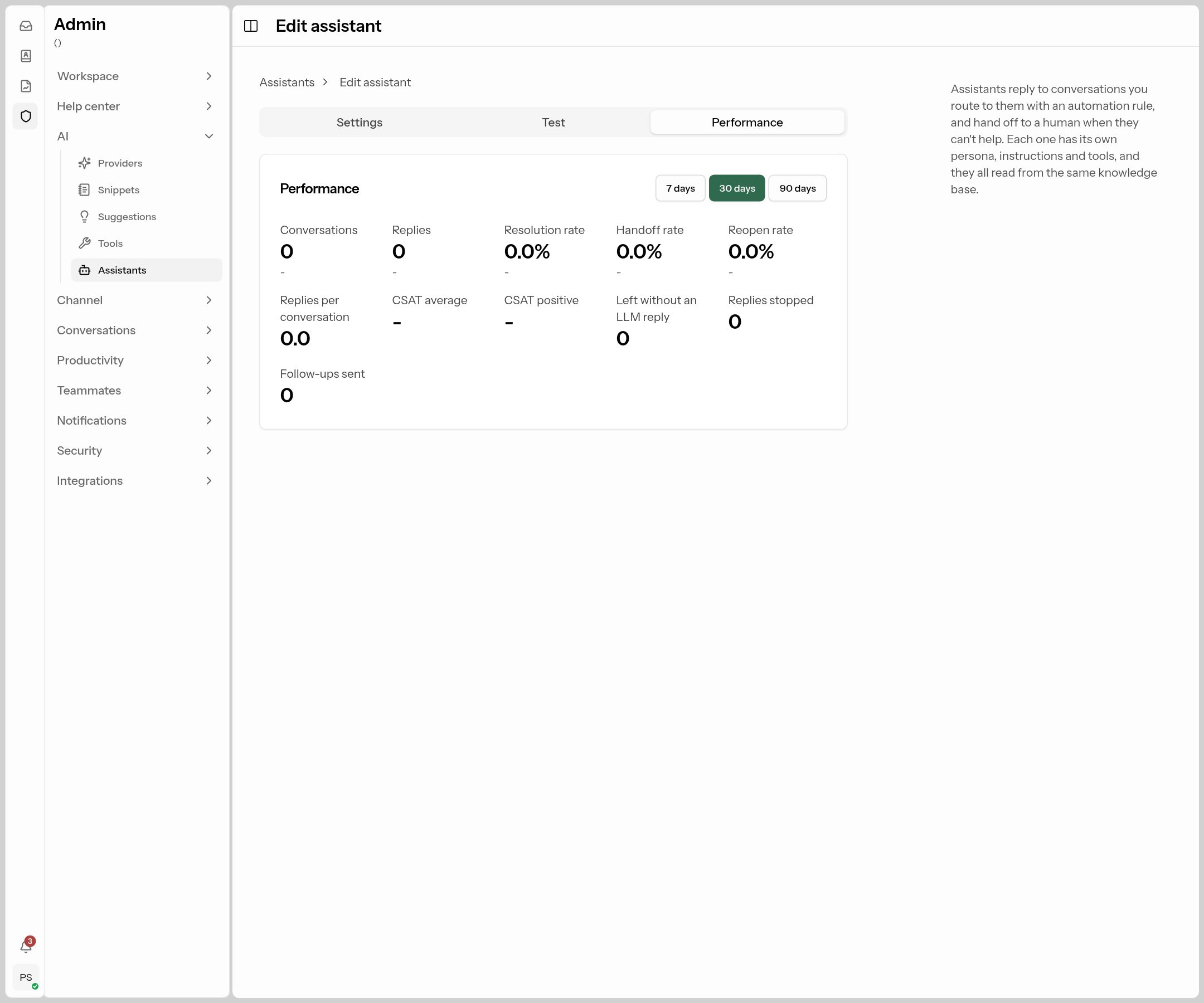 Assistant performance
